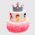 Двухъярусный торт принцессы с короной №113874
