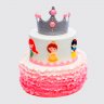 Торт принцессы с цветами и короной из мастики №113873