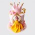 Праздничный торт принцесса девочке на 3 года с короной №113886