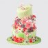 Трехъярусный торт для девочки на 18 лет с бабочками и цветами №113887
