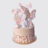 Праздничный торт на 6 лет для девочки с бабочками №113892