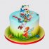 Праздничный торт на 6 лет для девочки с бабочками №113892