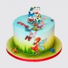Нежный торт с бабочками для девочки №113891
