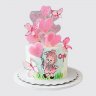 Классический торт для девочки с бабочками №113895