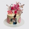Классический торт для девочки с бабочками №113905