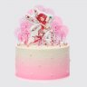 Двухъярусный торт фея для девочки с цветами и бабочками №113917