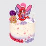 Торт на годовщину 5 лет с феями и цветами №113922