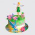 Торт на годовщину 5 лет с феями и цветами №113922