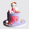 Торт на День Рождения девочки Хелло Китти с макарунами №113930