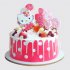 Красный торт Хелло Китти на 1 годик с ягодами и сладостями №113935