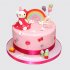 Детский торт на 4 года девочке Хелло Китти с радугой №113941