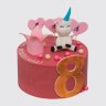 Розовый торт для девочки на 4 года с леденцами и клубникой №113949