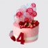 Розовый торт для девочки на 4 года с леденцами и клубникой №113949