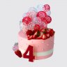 Белый торт с розовым безе для девочки №113950
