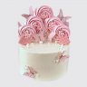 Классический торт розовыми фламинго для девочки №113951