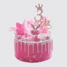 Торт в виде розового котенка с безе для девочки №113954