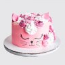 Детский розовый торт на 3 года для девочки с короной из мастики №113953