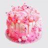 Розовый торт для девочки с леденцами №113958