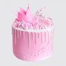 Розовый торт с розовыми фламинго для девочки №113959