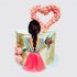Торт с девочкой в платье и розовым сердцем №113967