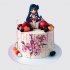 Торт с ягодами и цветами девочка в платье №113970
