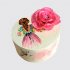 Классический торт с цветком с девочкой в платье №113982
