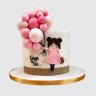 Торт на День Рождения в форме девочки в платье №113985