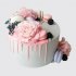 Белый торт для девочки с ягодами и цветами №113992