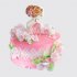 Розовый торт для девочки с цветами №113994