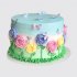 Торт для девочки с цветами и бабочками №113995