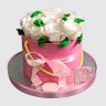 Торт для девочки на 2 годика зайка с цветами с леденцами и безе №114000