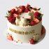 Белый торт девочке на 1 год с олененком и ягодами №114008