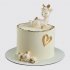 Классический торт с олененком и золотым сердцем №114010