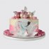 Классический торт с аистом и шарами из мастики №114031