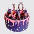 Фиолетовый торт для девочки на юбилей 10 лет с ягодами №114047