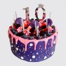 Фиолетовый торт для девочки на годовщину 10 лет №114048