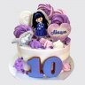 Фиолетовый торт для девочки на юбилей 10 лет с ягодами №114047