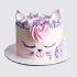Торт в виде мордочки фиолетового котика для девочки №114053
