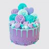 Праздничный фиолетовый торт на 10 лет девочки №114055