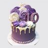 Нежный фиолетовый торт для девочки на 13 лет с бабочками №114056