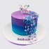 Нежный фиолетовый торт для девочки на 13 лет с бабочками №114056