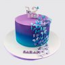 Фиолетовый торт с принцессой с шарами из леденцов №114057