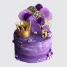 Фиолетовый торт с принцессой с шарами из леденцов №114057