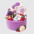 Торт фиолетовый для девочки с ягодами и надписью на 11 лет №114060