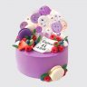 Фиолетовый торт для девочки с мишкой и леденцами №114059