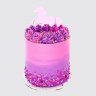 Торт фиолетовый для девочки с ягодами и надписью на 11 лет №114060