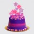 Фиолетовый торт со сладостями и звездами из леденцов для девочки №114062