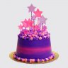 Торт фиолетовый на День Рождения девочки 16 лет с бабочками №114063