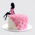 Белый торт девушка в фиолетовом платье на 16 лет №114064