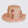 Розовый торт для девочки в декрете №114076